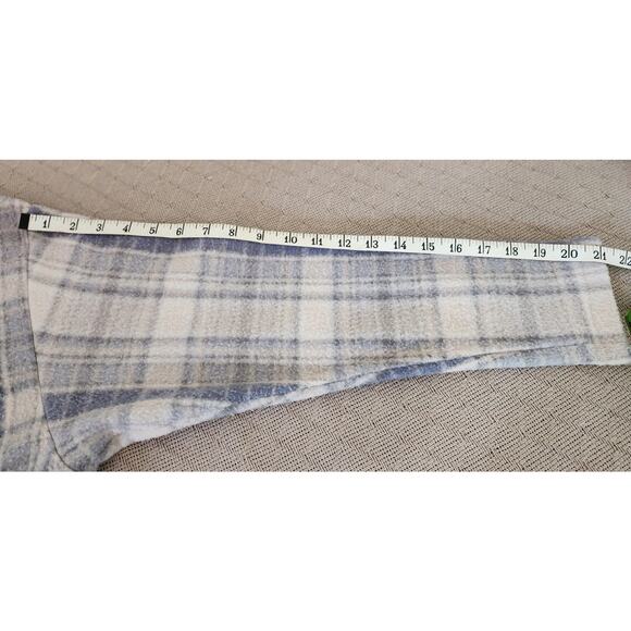 Premier International VTG Blue, Gray and Cream Plaid Fleece Jacket Womens Medium - Picture 5 of 9